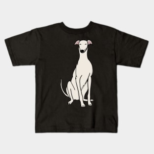 Cute White Greyhound Kids T-Shirt